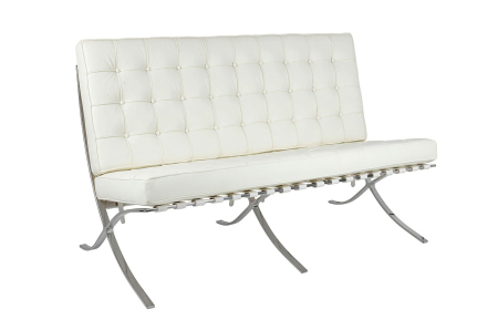 Produse - Canapea Barcelon Prestige Plus 150x75x85 cm, Oțel Alb - King Home