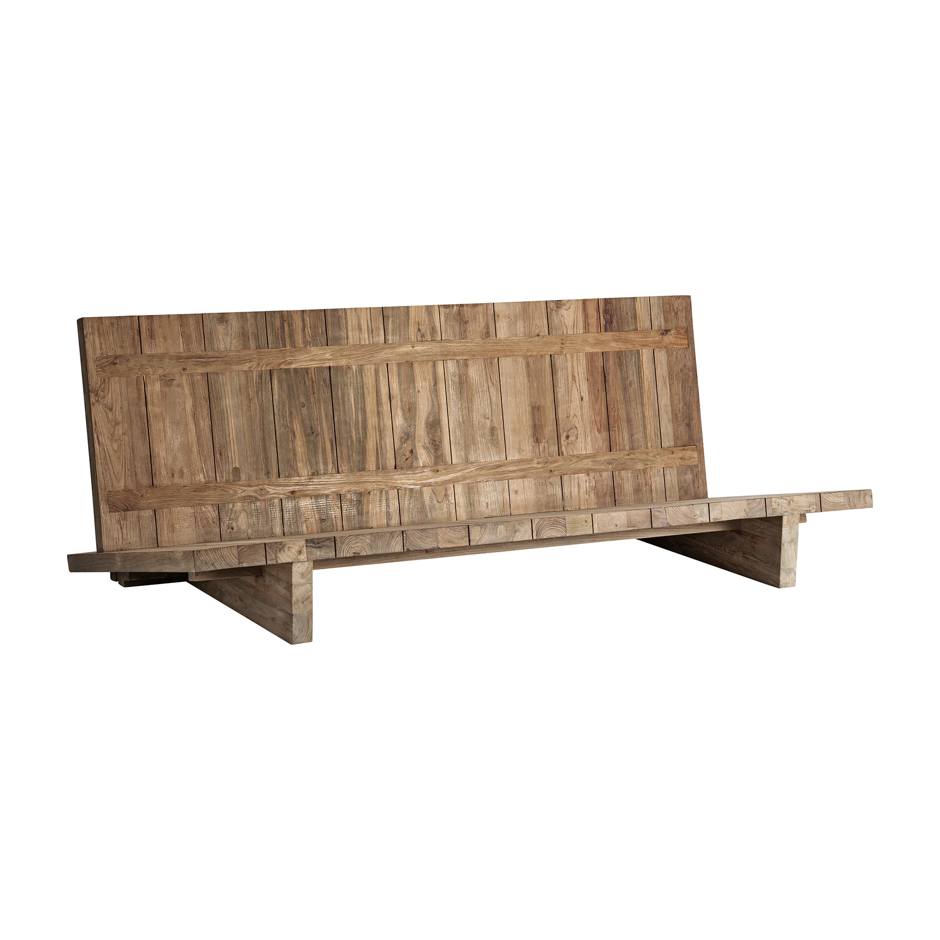 Produse - Canapea din Lemn de Tec Reciclat, Polipropilena Reciclata si Spuma, Maro, 200x101x70 cm - VicalHome 36787