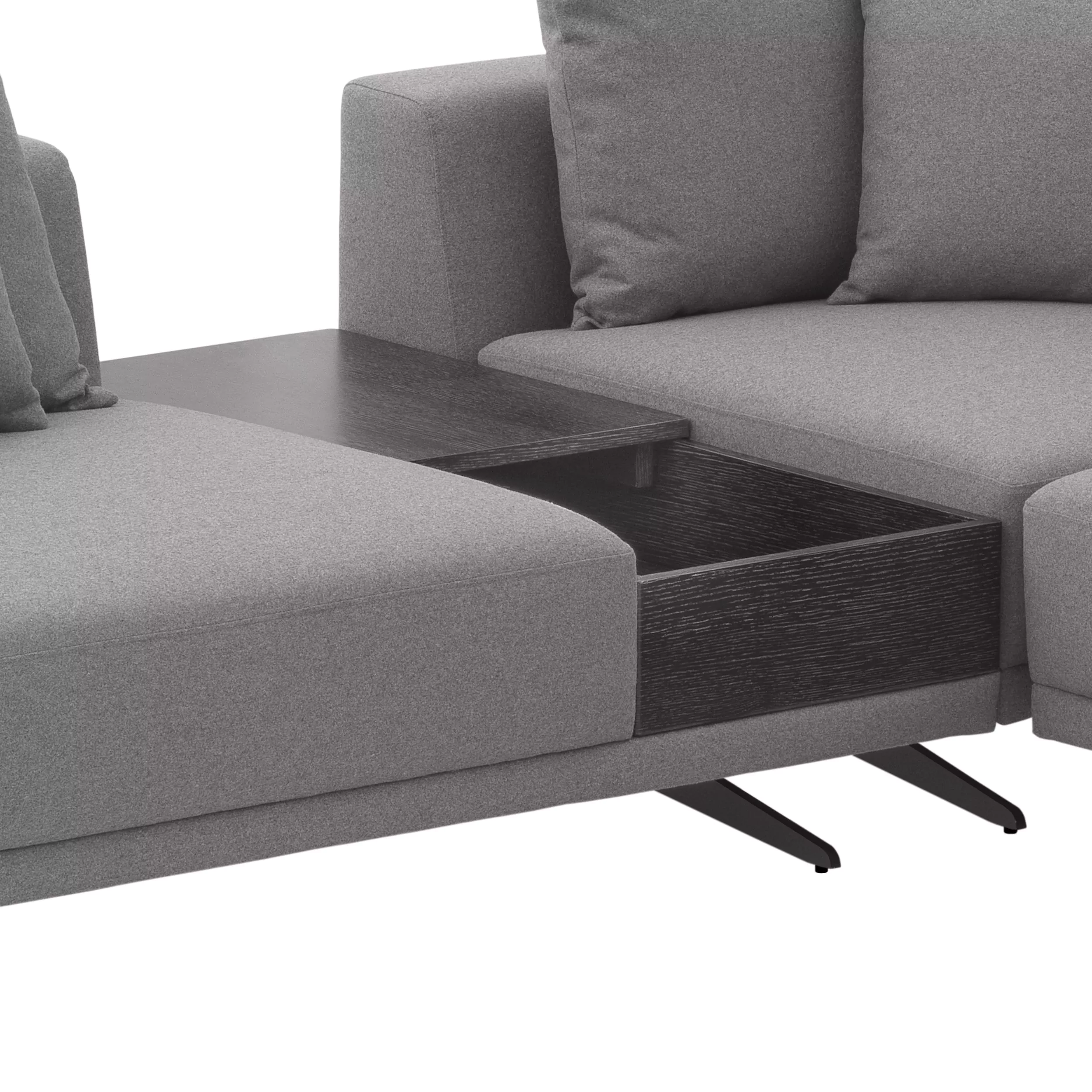 Canapea Endless, Gri/ Nisip/ Alb 340x292xh64 cm, picioare negre, cu lemn de pin si arcuri metalice | Eichholtz - 114824 [11]