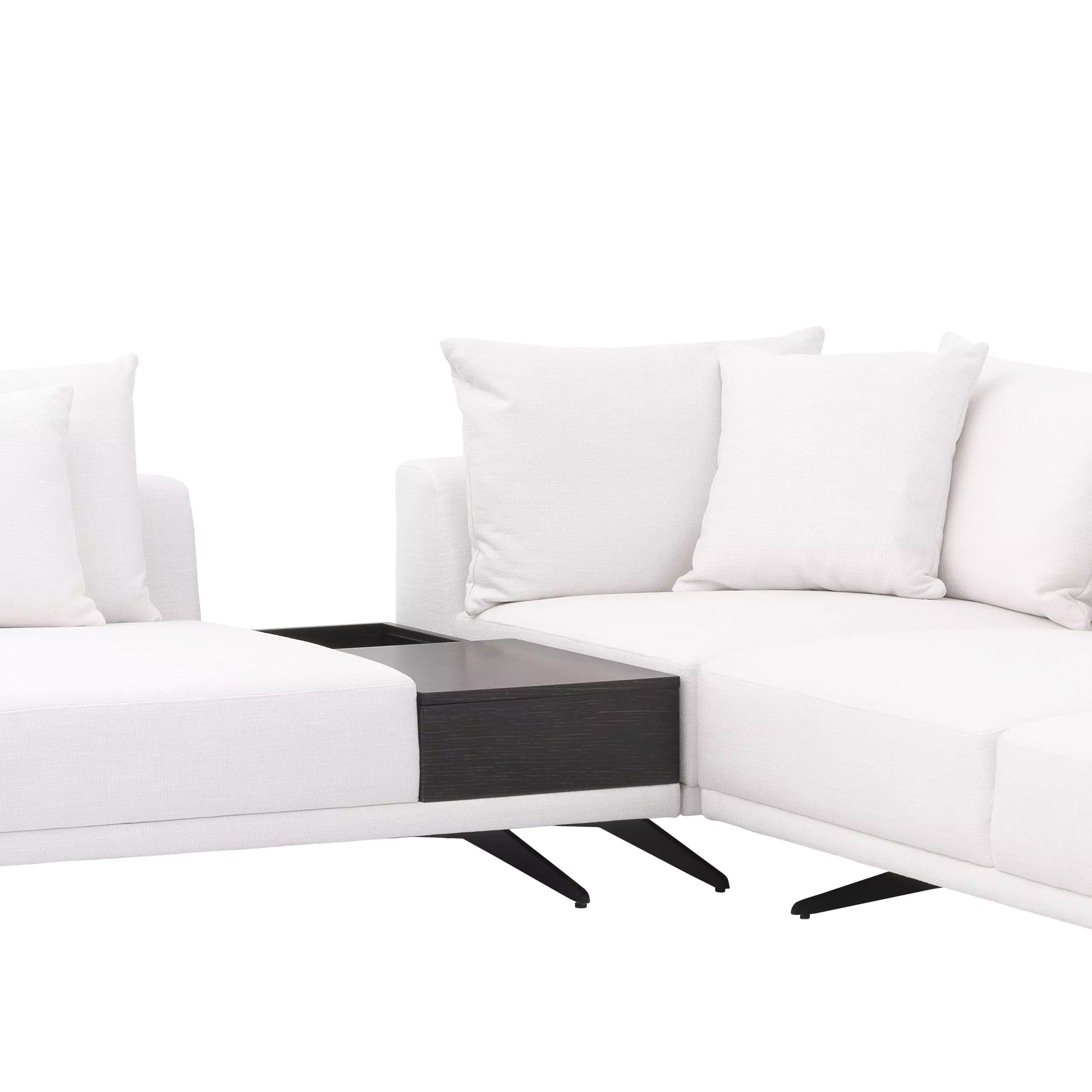 Canapea Endless, Gri/ Nisip/ Alb 340x292xh64 cm, picioare negre, cu lemn de pin si arcuri metalice | Eichholtz - 114824 [22]