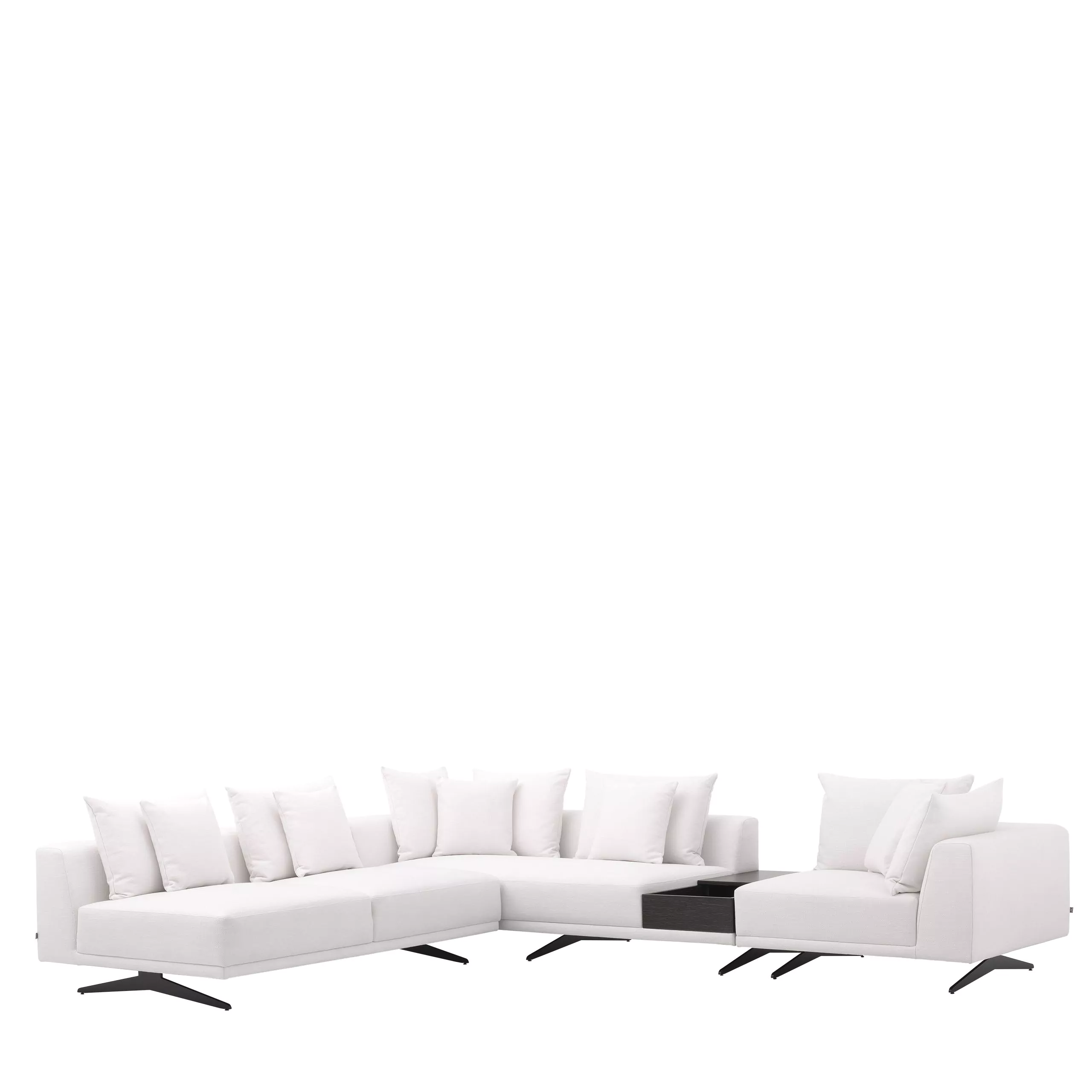 Canapea Endless, Gri/ Nisip/ Alb 340x292xh64 cm, picioare negre, cu lemn de pin si arcuri metalice | Eichholtz - 114824 [21]
