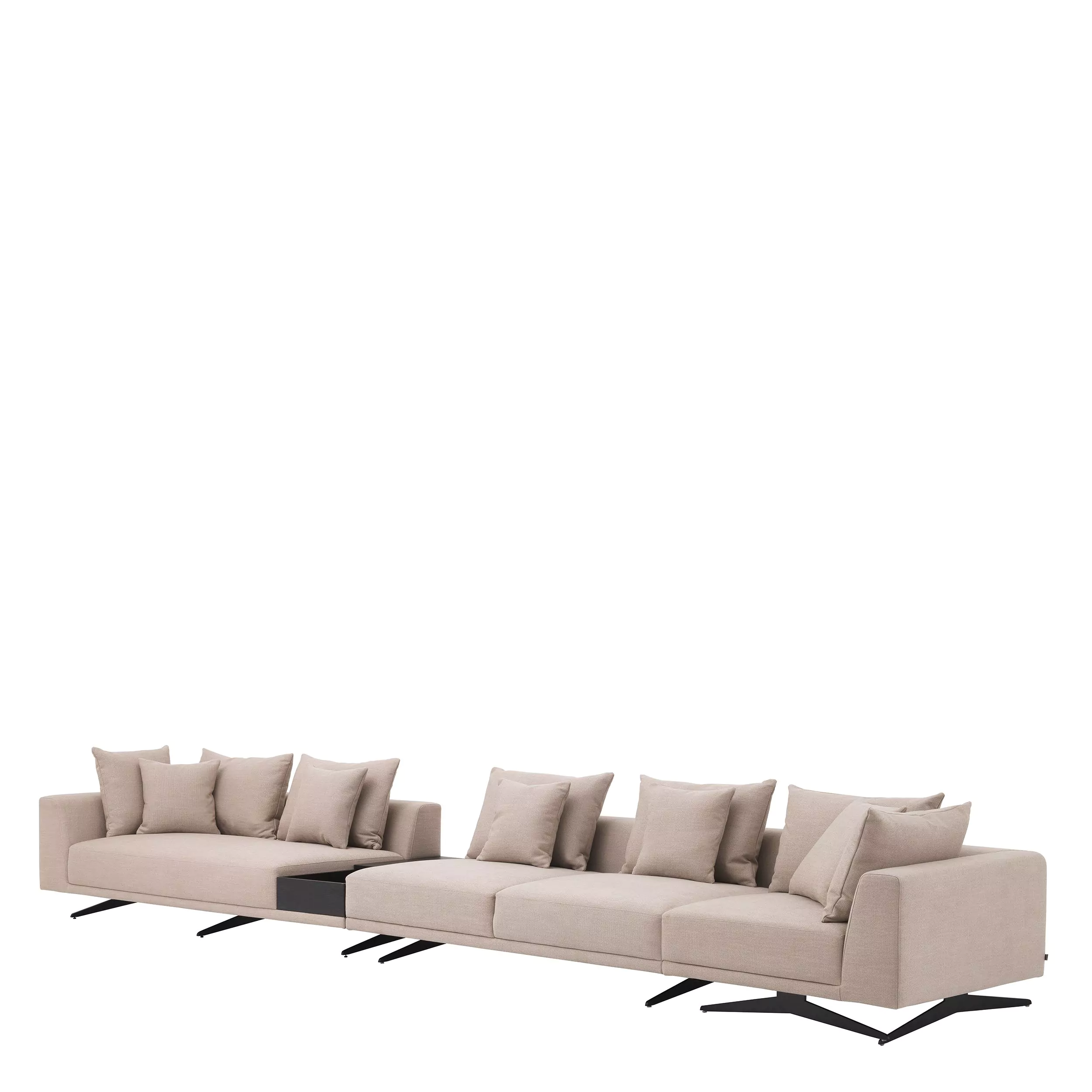 Canapea Endless, Gri/ Nisip/ Alb 340x292xh64 cm, picioare negre, cu lemn de pin si arcuri metalice | Eichholtz - 114824 [1]