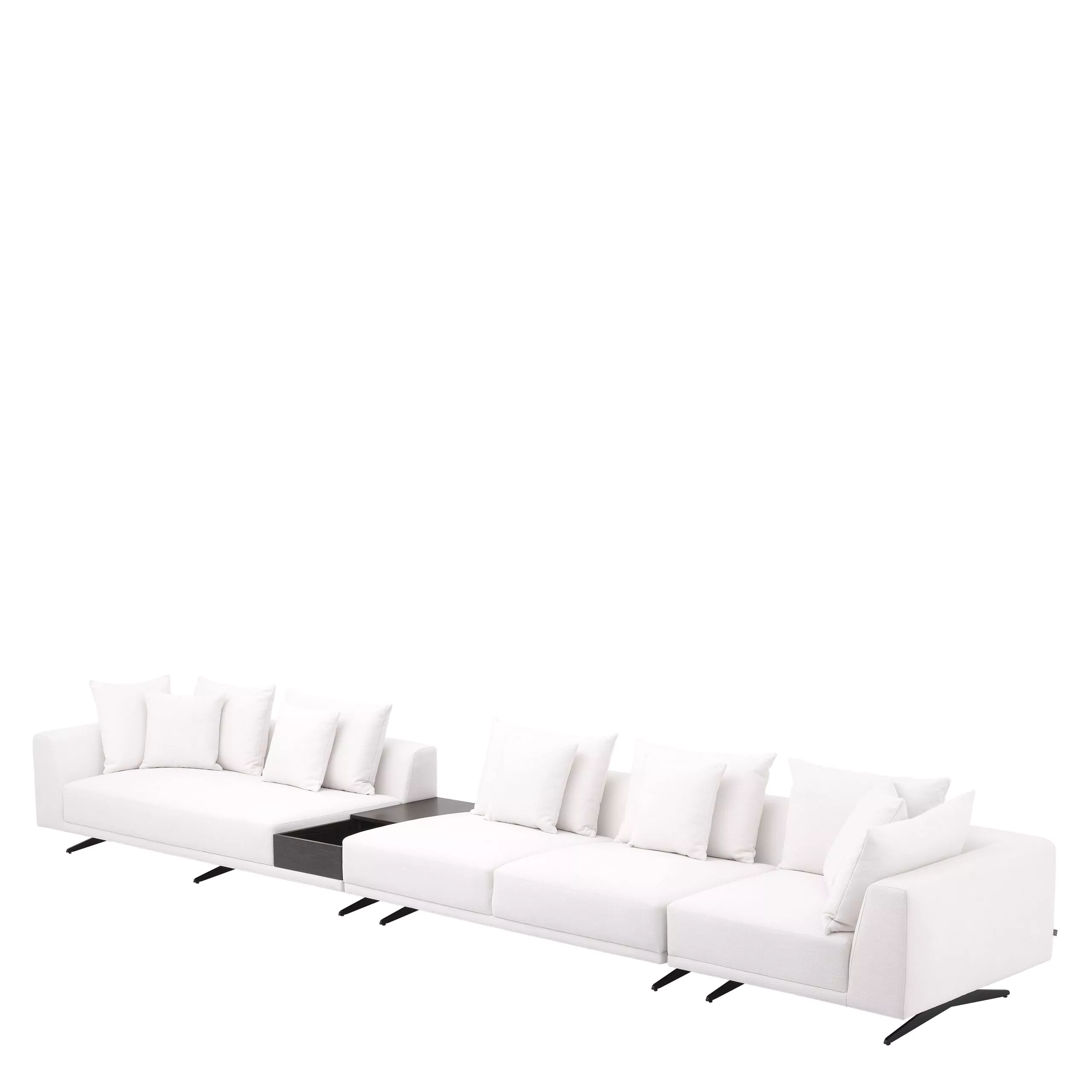 Canapea Endless, Gri/ Nisip/ Alb 340x292xh64 cm, picioare negre, cu lemn de pin si arcuri metalice | Eichholtz - 114824 [15]