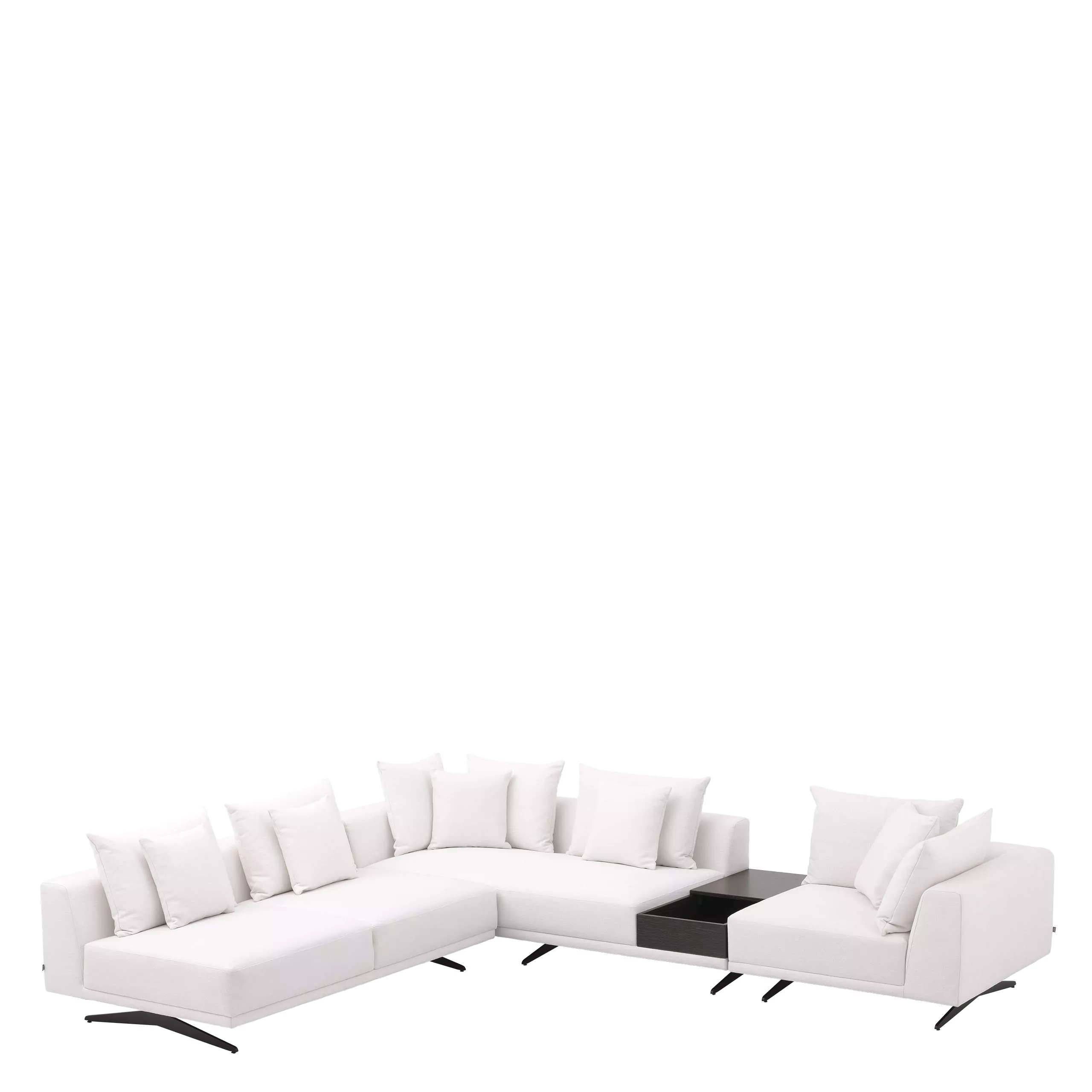 Canapea Endless, Gri/ Nisip/ Alb 340x292xh64 cm, picioare negre, cu lemn de pin si arcuri metalice | Eichholtz - 114824 [16]