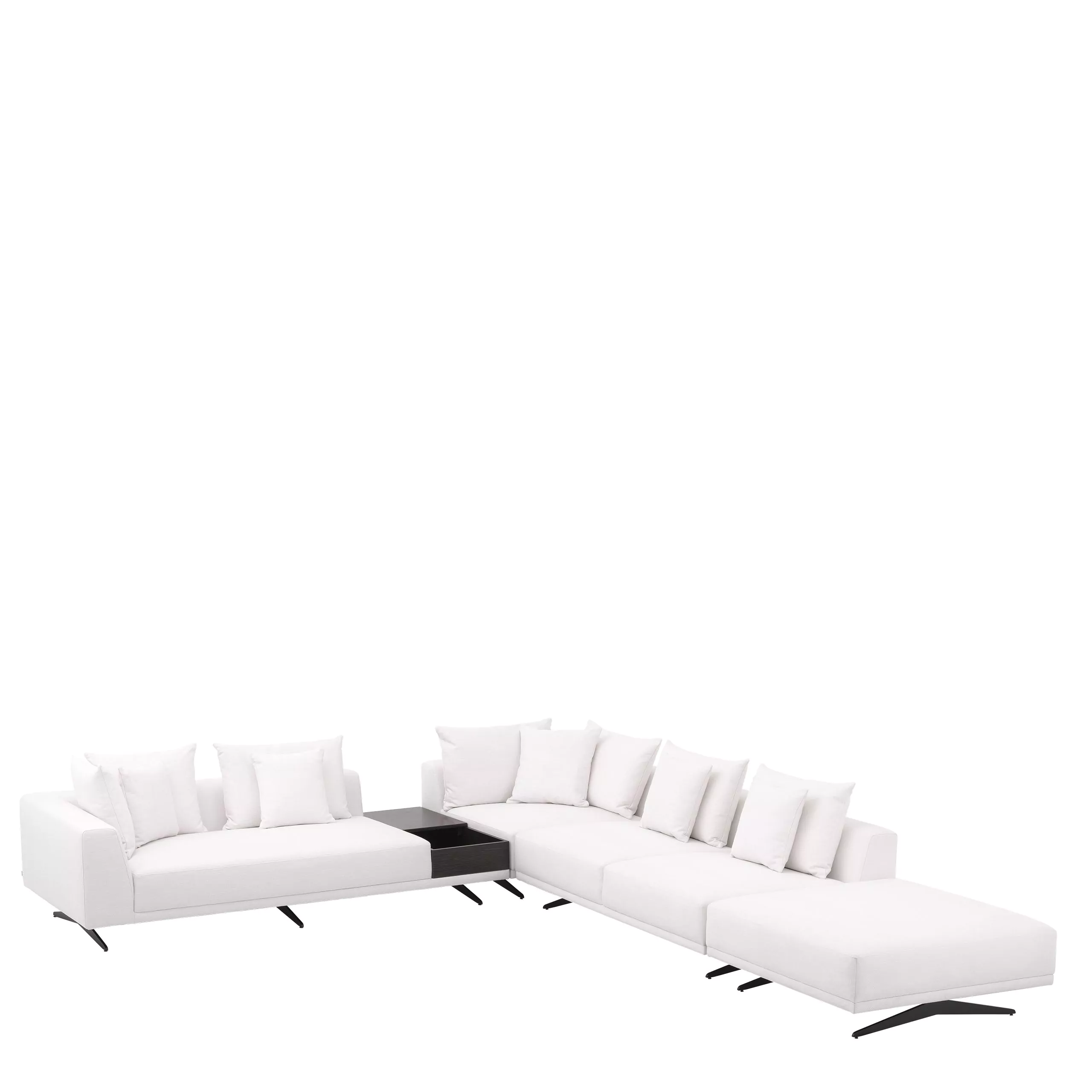 Canapea Endless, Gri/ Nisip/ Alb 340x292xh64 cm, picioare negre, cu lemn de pin si arcuri metalice | Eichholtz - 114824 [20]