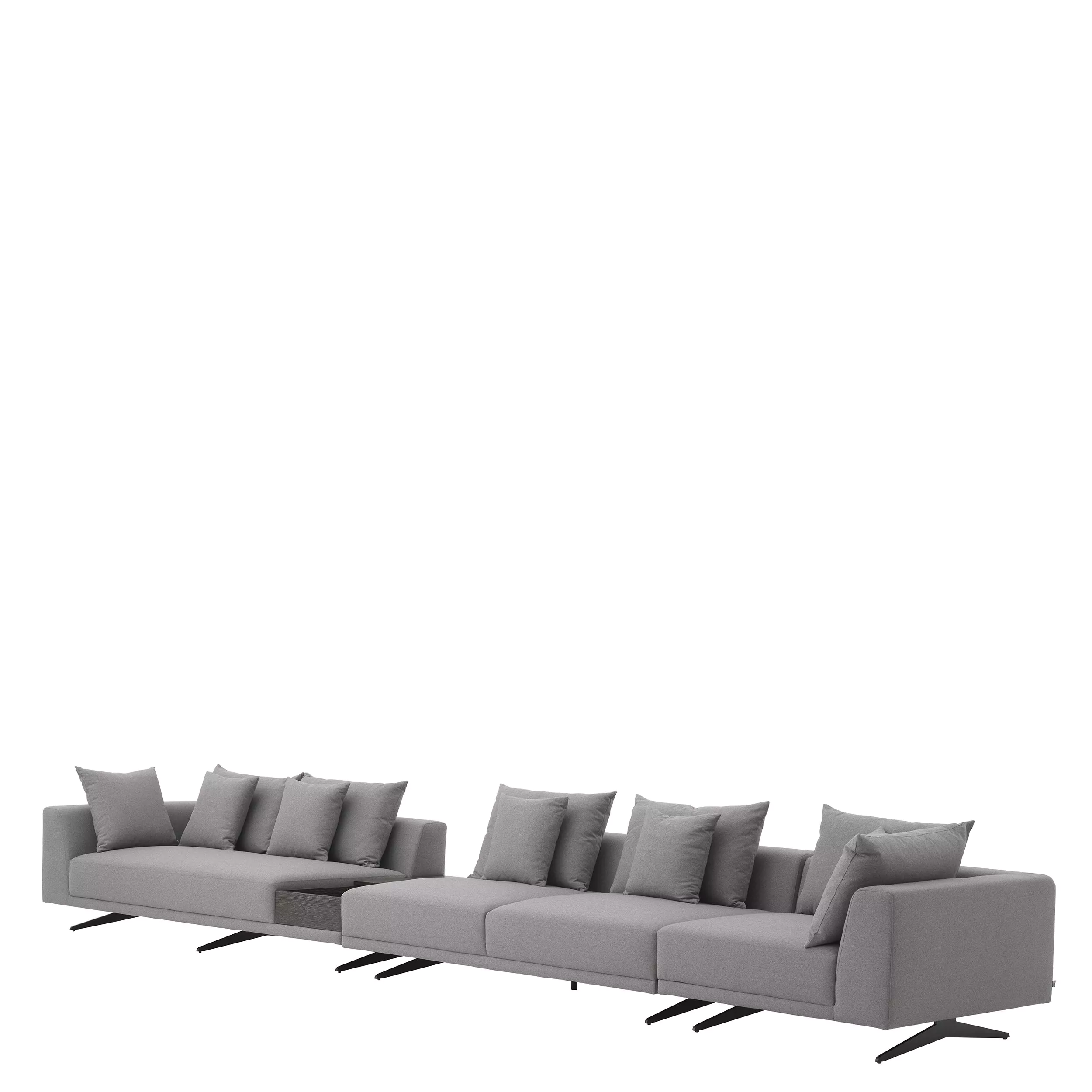 Canapea Endless, Gri/ Nisip/ Alb 340x292xh64 cm, picioare negre, cu lemn de pin si arcuri metalice | Eichholtz - 114824 [7]