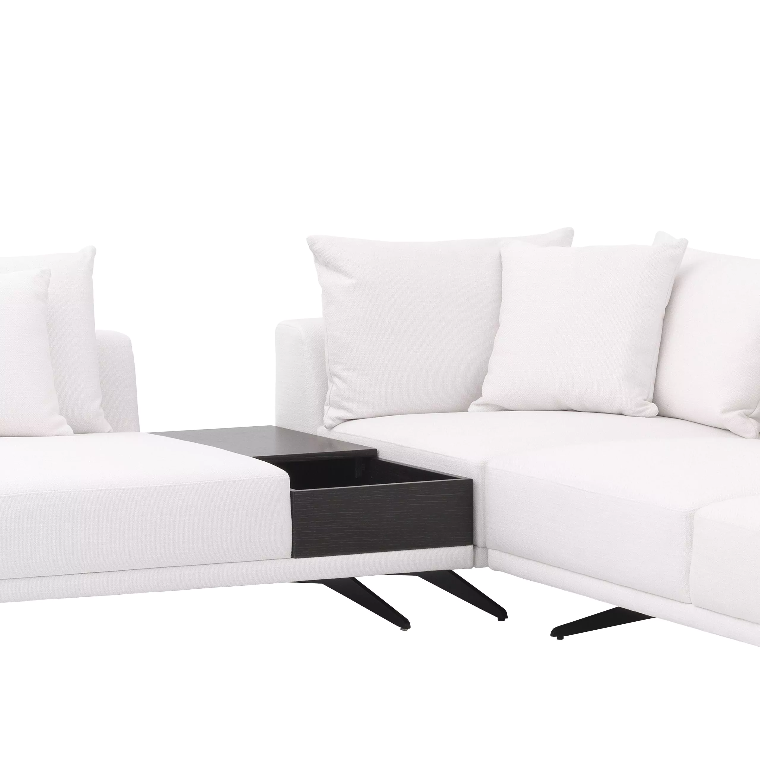 Canapea Endless, Gri/ Nisip/ Alb 340x292xh64 cm, picioare negre, cu lemn de pin si arcuri metalice | Eichholtz - 114824 [23]