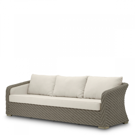 Produse -   Canapea exterioară Bryson din rattan fals țesut viola nisip 119253 EICHHOLTZ