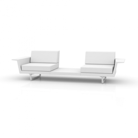 Canapele grădină - Canapea exterior 2 locuri+masa premium Delta, 280x88x72 cm, rasina de polietilena, structura aluminiu, 76013 - Vondom