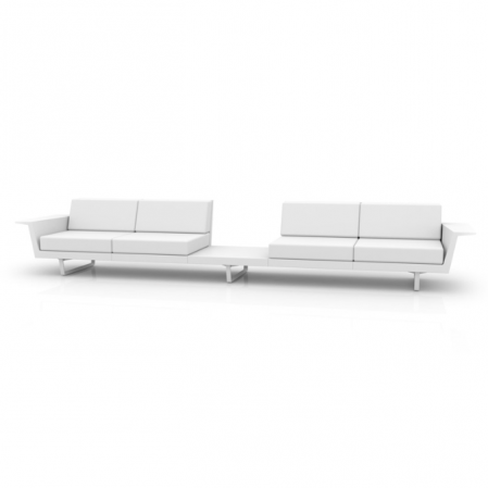 Canapele grădină - Canapea exterior 4 locuri+masa premium Delta, 432x88x72 cm, rasina de polietilena, structura aluminiu, 76015 - Vondom