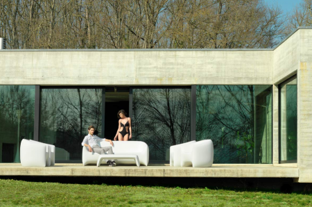 Canapea exterior iluminare LED Blow, 200x79x76 cm, polipropilena, design modern, 55016 - Vondom [8]