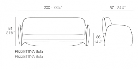 Canapea exterior iluminare LED Pezzettina 200x87x81 cm, design modern, 56011 - Vondom [5]