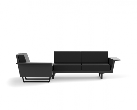 Canapea exterior in L pe dreapta, cu 3 locuri+masa premium Delta, 266x190x72 cm, 76016 - Vondom [2]