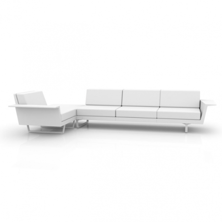 Canapele grădină - Canapea exterior in L pe stanga, cu 4 locuri+masa premium Delta, 342x190x72 cm, 76020 - Vondom