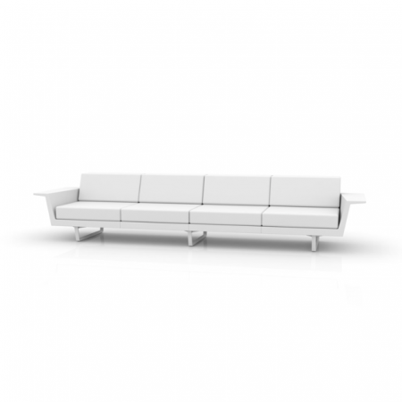 Canapele grădină - Canapea exterior premium Delta, 4 locuri 356x88x72 cm, rasina de polietilena, structura aluminiu, 76011 - Vondom