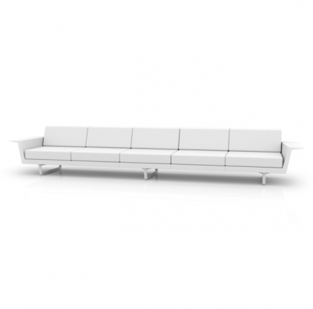 Canapele grădină - Canapea exterior premium Delta, 5 locuri 432x88x72 cm, rasina de polietilena, structura aluminiu, 76012 - Vondom