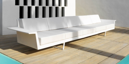 Canapea exterior premium Delta, 5 locuri 432x88x72 cm, rasina de polietilena, structura aluminiu, 76012 - Vondom [2]