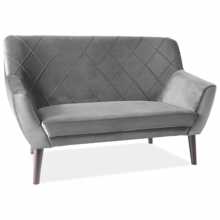 Canapele - Canapea fixa cu 2 locuri catifea diverse culori Mideo 136x75 cm, picioare lemn, KIER2V14W - Signal