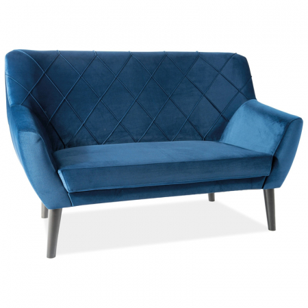 Canapea fixa cu 2 locuri catifea diverse culori Mideo 136x75 cm, picioare lemn, KIER2V14W - Signal [1]