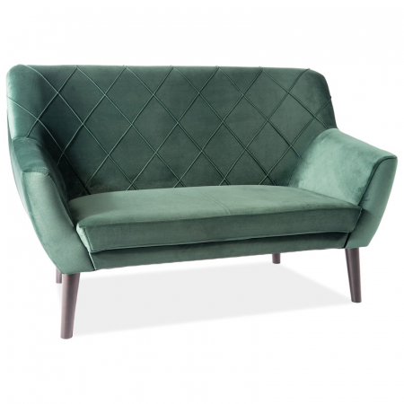 Canapea fixa cu 2 locuri catifea diverse culori Mideo 136x75 cm, picioare lemn, KIER2V14W - Signal [4]