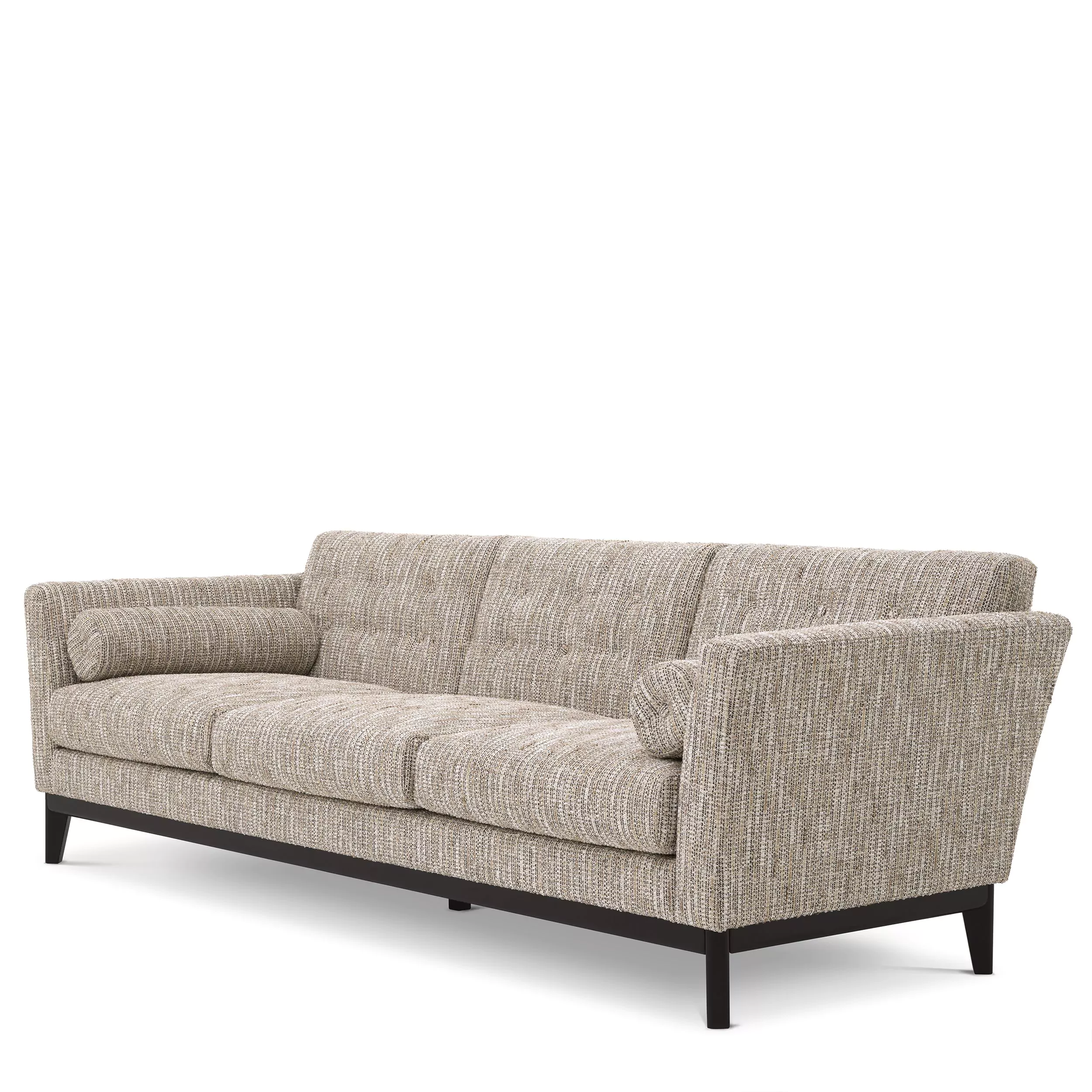Canapele - Canapea Flux, Bej 239x90xh78,5cm, baza neagra, cu lemn de pin si arcuri metalice | Eichholtz - 115246