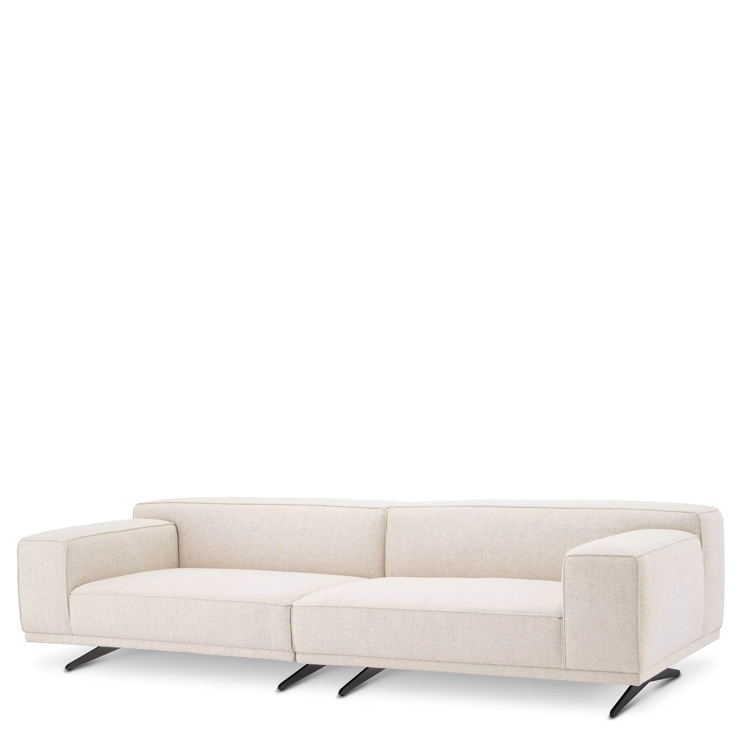 Canapele - Canapea Grasso, Crem 284x114 cm, picioare neagre, cu lemn de pin si arcuri metalice | Eichholtz - 115134