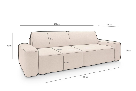 Canapea Mia 257x105x82 cm, Arcuri Ondulate și Spumă Pur - King Home [1]