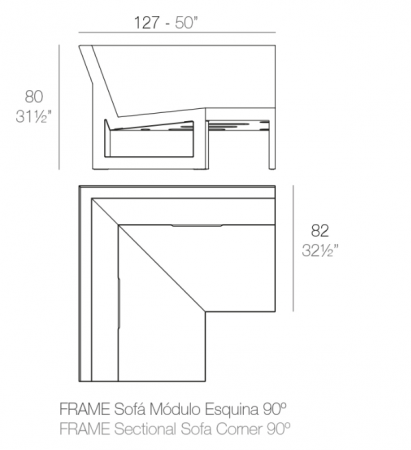 Canapea modulara premium Frame pentru exterior, 366x246 cm, FRAME MODULAR - Vondom [2]