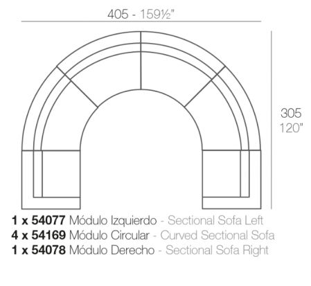 Canapea modulara premium Vela pentru exterior, 305x465 cm, VELA MODULAR - Vondom [4]