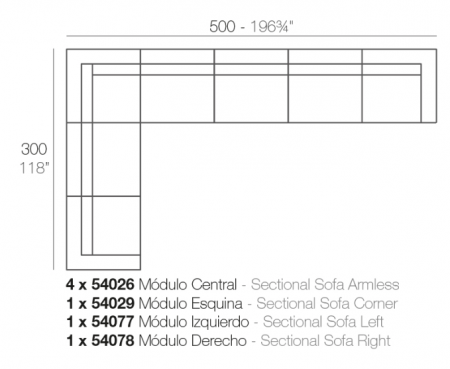 Canapea modulara premium Vela pentru exterior, 305x465 cm, VELA MODULAR - Vondom [11]
