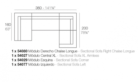 Canapea modulara premium Vela pentru exterior, 305x465 cm, VELA MODULAR - Vondom [9]
