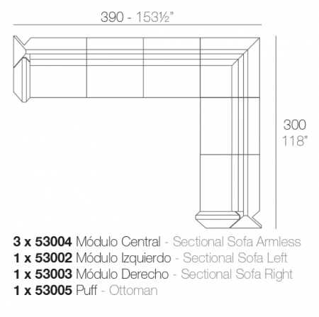 Canapea modulara premium Rest pentru exterior, 390X210 cm, REST MODULAR - Vondom [7]
