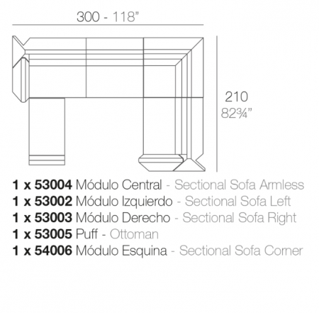 Canapea modulara premium Rest pentru exterior, 390X210 cm, REST MODULAR - Vondom [6]