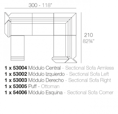 Canapea modulara premium Rest pentru exterior, 390X210 cm, REST MODULAR - Vondom [3]