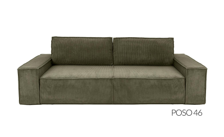 Canapea Pillow 255x102x90 cm, Țesătură Sztruksowa Poso 38 Bej Deschis - King Home [23]