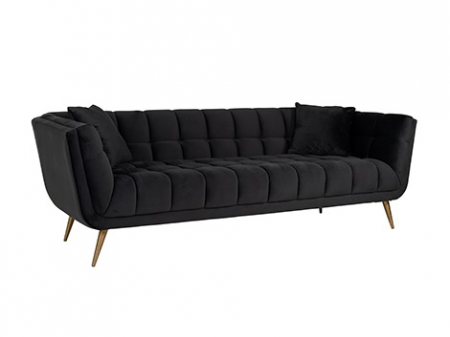 Canapea premium catifea negru/bej design modern Loki, picioare aurii din otel inoxidabil, 230 cm, S5126 ANTRACIET VELVET - Richmond Interiors [3]