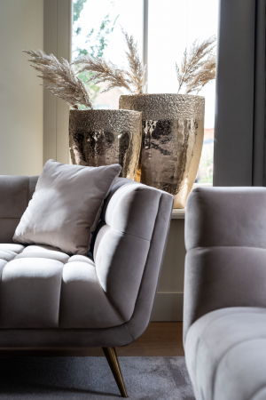 Canapea premium catifea negru/bej design modern Loki, picioare aurii din otel inoxidabil, 230 cm, S5126 ANTRACIET VELVET - Richmond Interiors [17]