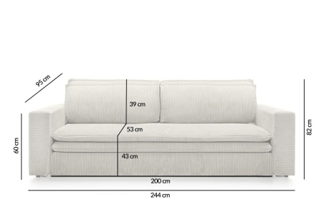 Canapea Sense 244x95x82 cm, Bej Deschis - King Home [1]