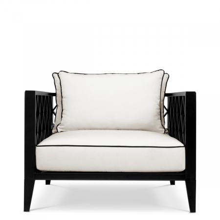   Scaun exterior Ocean Club din pânză sunbrella neagră 113621 EICHHOLTZ [1]