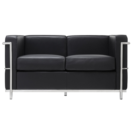 Canapele - Canapea Soft Lc2 130x70x70 cm, Piele Naturală Italiană Negru - King Home
