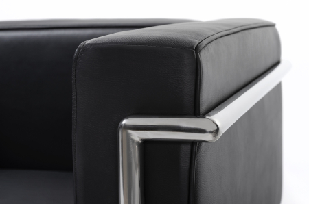 Canapea Soft Lc2 180x70x70 cm, Metal Negru - King Home [1]