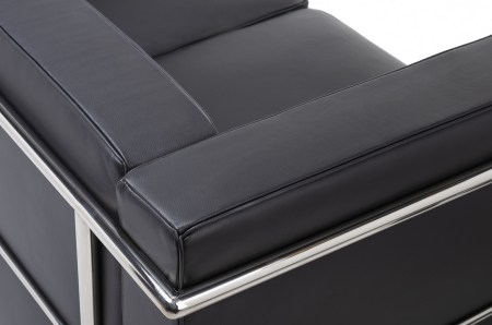 Canapea Soft Lc2 180x70x70 cm, Metal Negru - King Home [3]