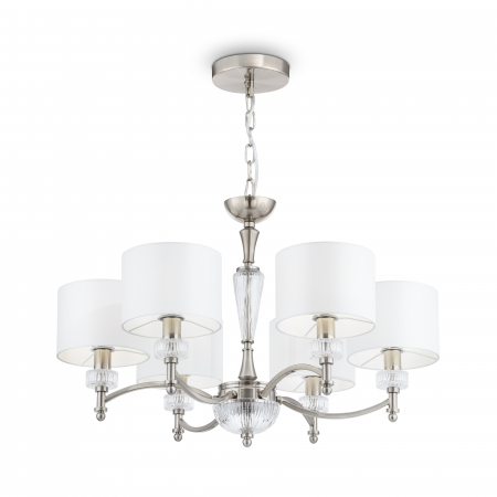 Lustre - Candelabru Alicante MOD014CL-06N, 6xE14, nichel+alb, IP20, Maytoni