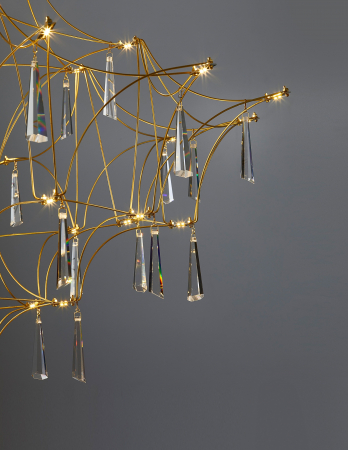 Candelabru de lux auriu cu cristale Raquel, iluminare LED, 9116820 - Novaluce [4]