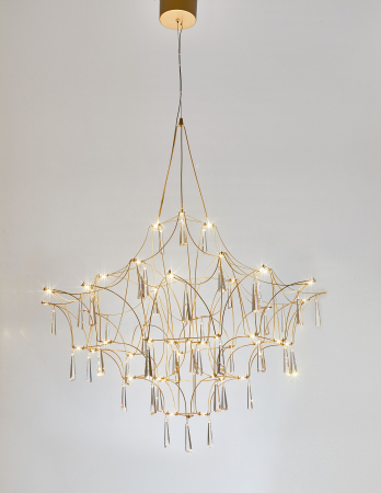 Candelabru de lux auriu cu cristale Raquel, iluminare LED, 9116820 - Novaluce [3]