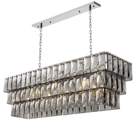 Lustre -   Candelabru Amazone dreptunghiular incluzând sticlă de cristal fumurie 115383 EICHHOLTZ