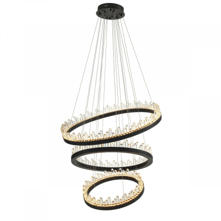Lustre - Candelabru de lux rotund negru Randall 3 inele cristale | Eichholtz - 113467