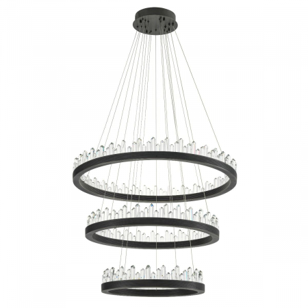 Candelabru de lux rotund negru Randall 3 inele cristale | Eichholtz - 113467 [3]