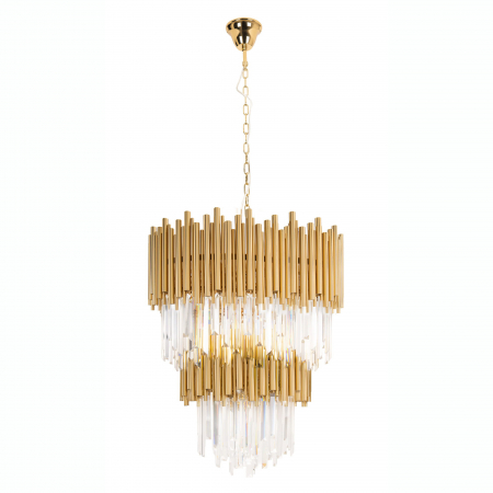 Lustre - Candelabru lux rotund auriu cu cristale Laibah Ø60x72 cm, P0283 - Maxlight