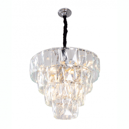 Lustre - Candelabru rotund din cristal Riggs Ø65 cm stil clasic, detalii crom, P0309 - Maxlight